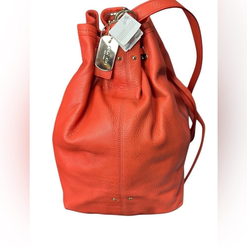 Coach  Leather TurnLock Tie Bucket Bag - Picture 16 of 17